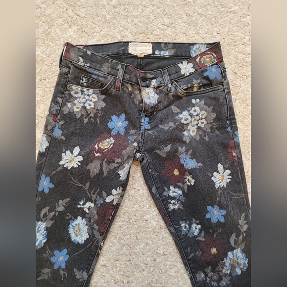 Current/Elliott Painted Floral Jeans - Picture 5 of 9